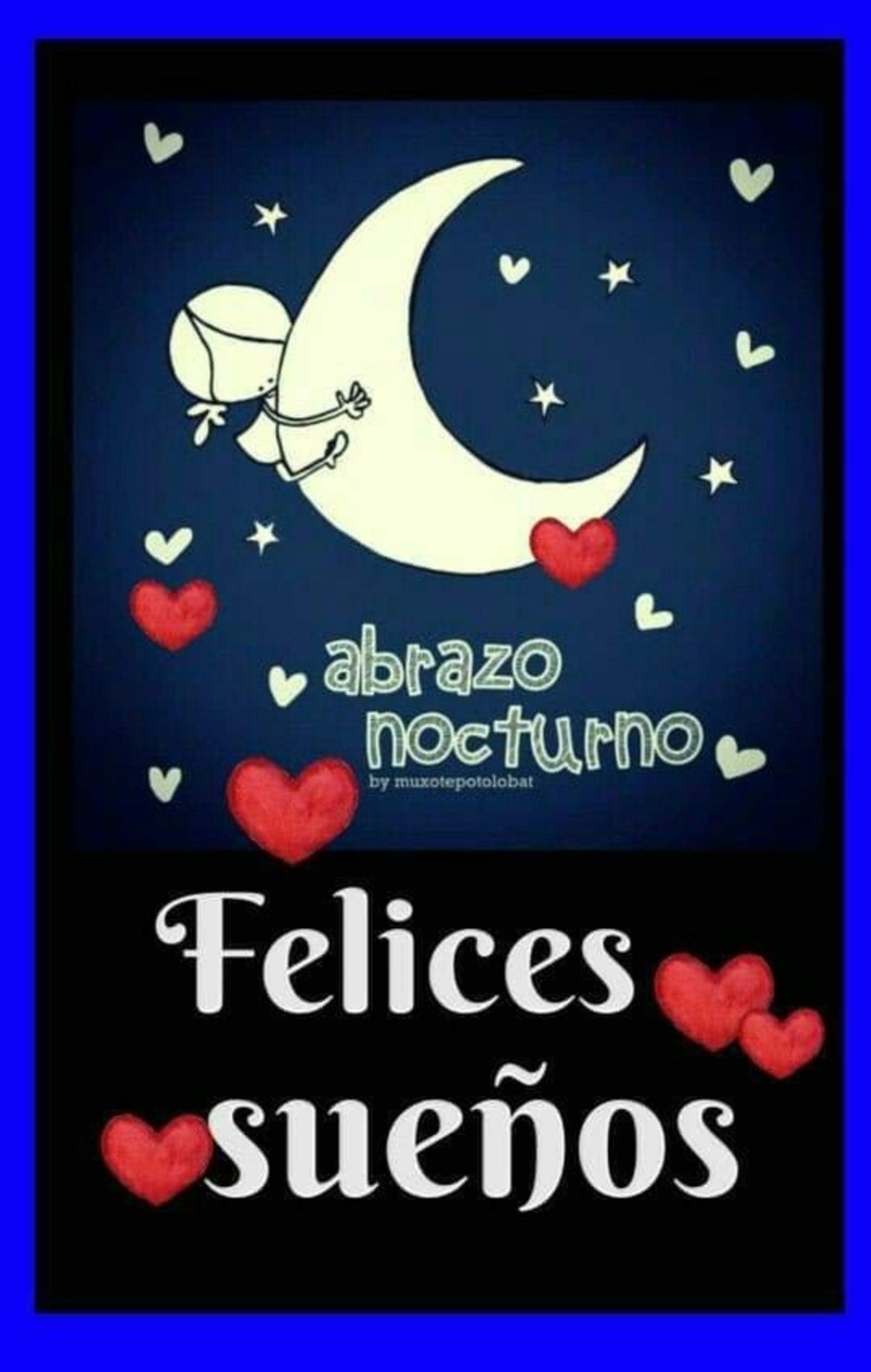 Abrazo nocturno. Felices sueños