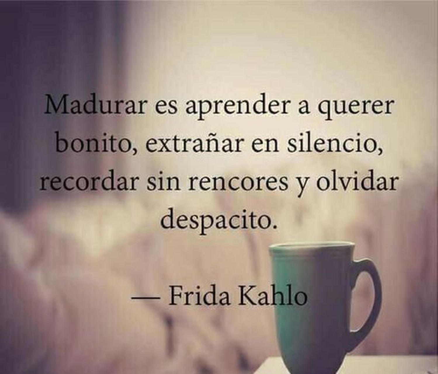 madurar es aprender a querer bonito, extrañar en silencio, recordar sin rencores y olvidar despacito