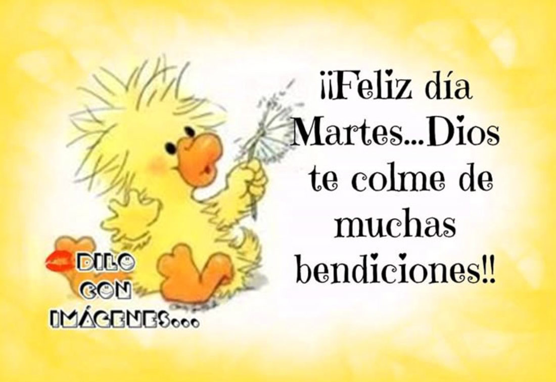 Feliz día martes...Dios te colme de muchas bendiciones!!