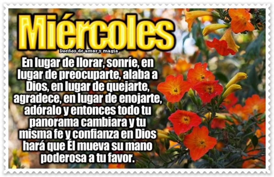 Feliz miércoles con Dios