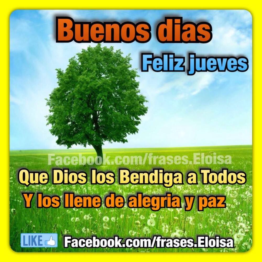 Buenos días feliz jueves Que Dios los bendiga a todos y los llene de alegria y paz