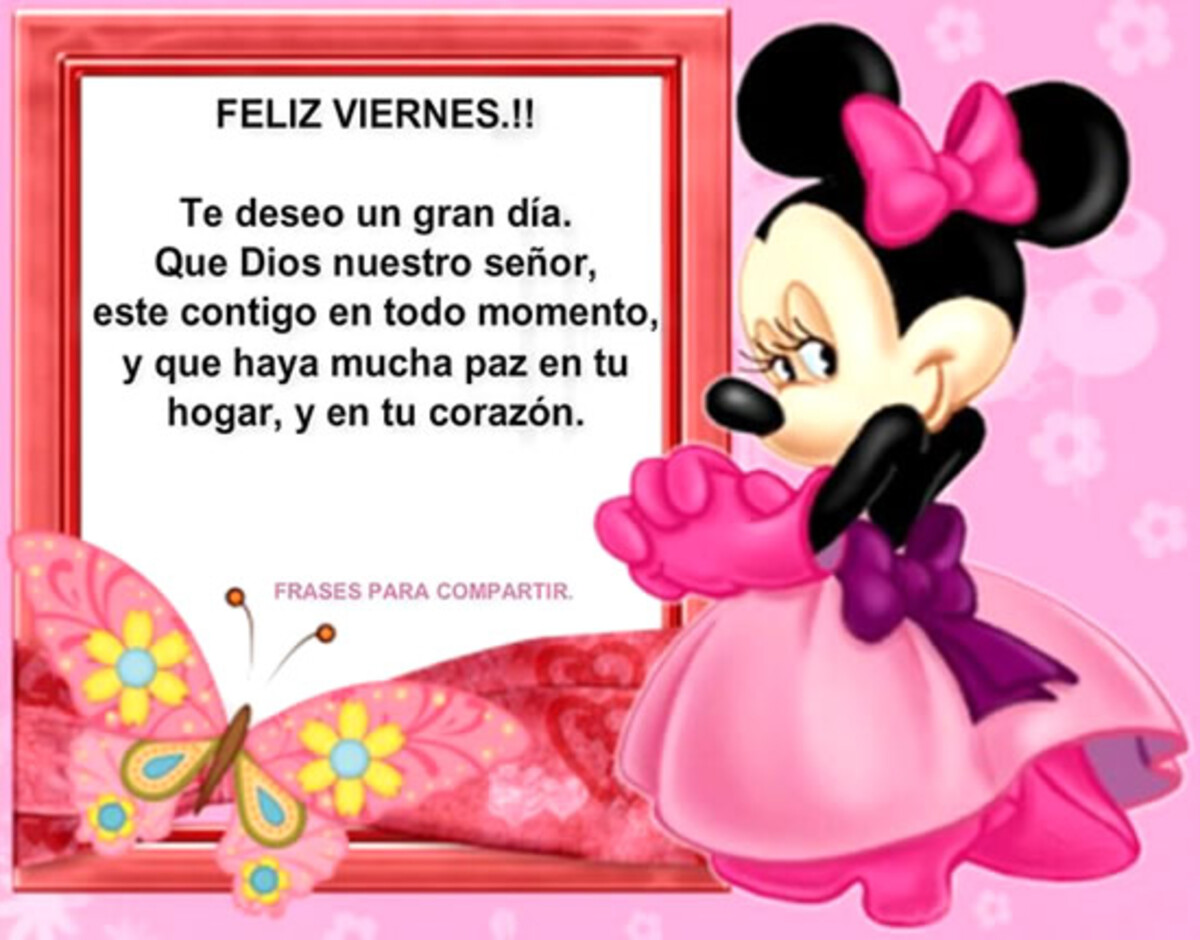 Feliz viernes!! Te deseo un gran día. Que Dios nuestro Señor, este contigo en todo momento, y que haya mucha paz en tu hogar, y en tu corazón.