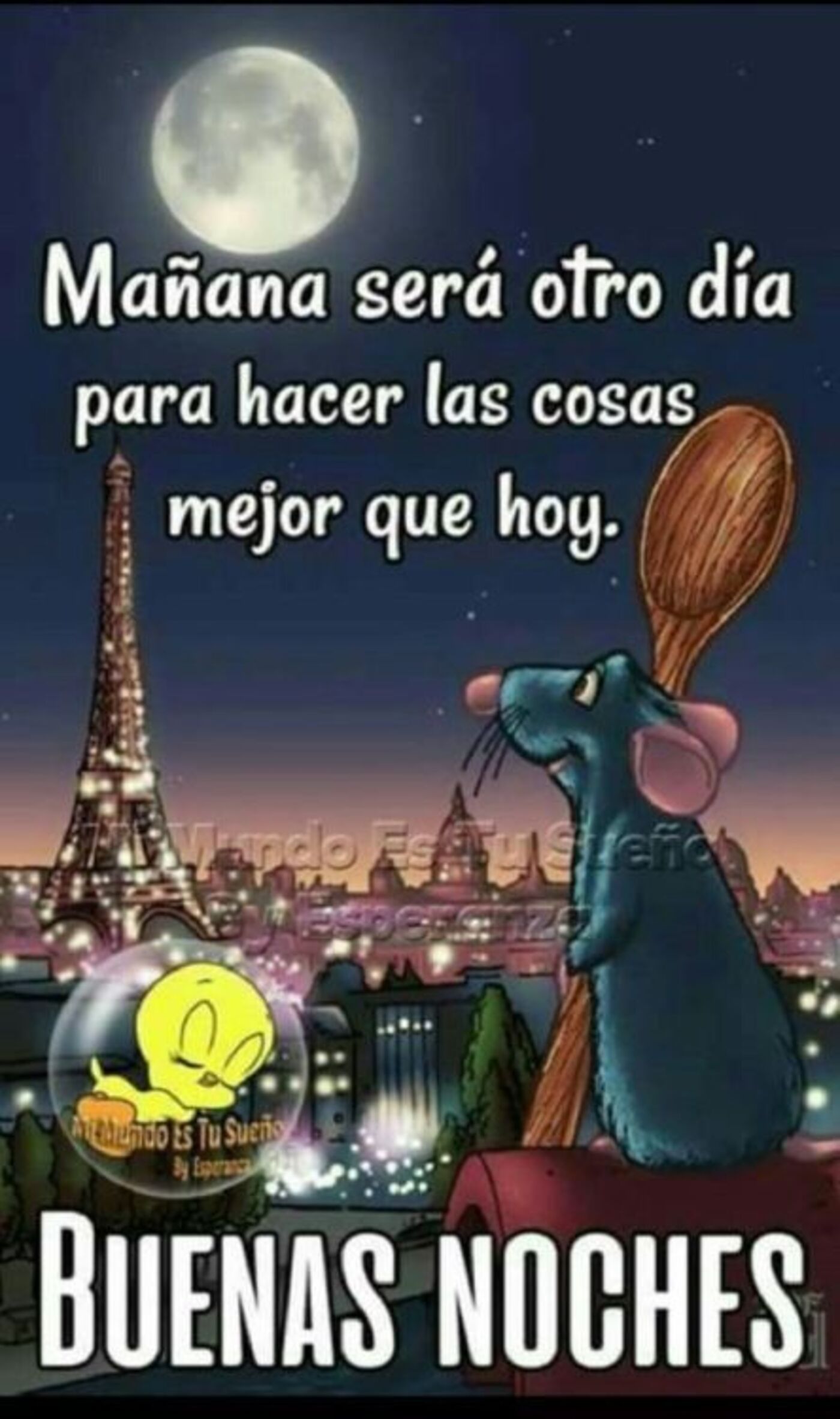 Mañana sera otro día para hacer las cosas mejor que hoy. Buenas Noches