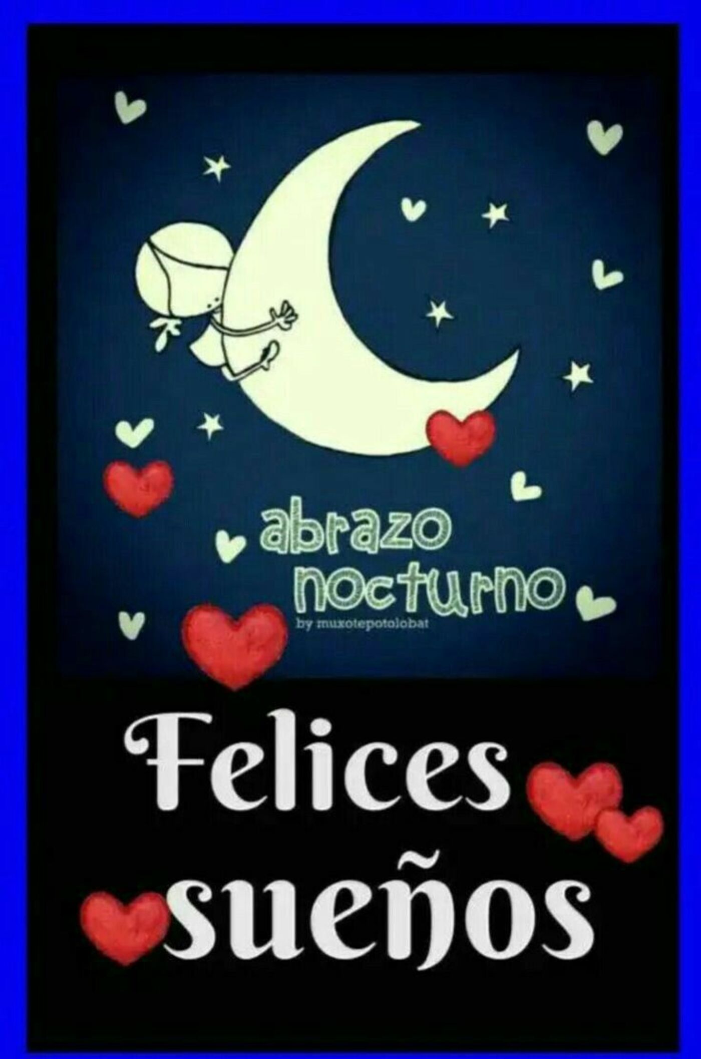 Abrazo nocturno felices sueños