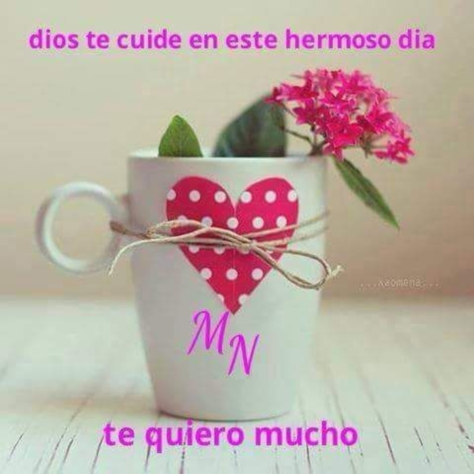 Dios te cuide en este hermoso día...te quiero mucho