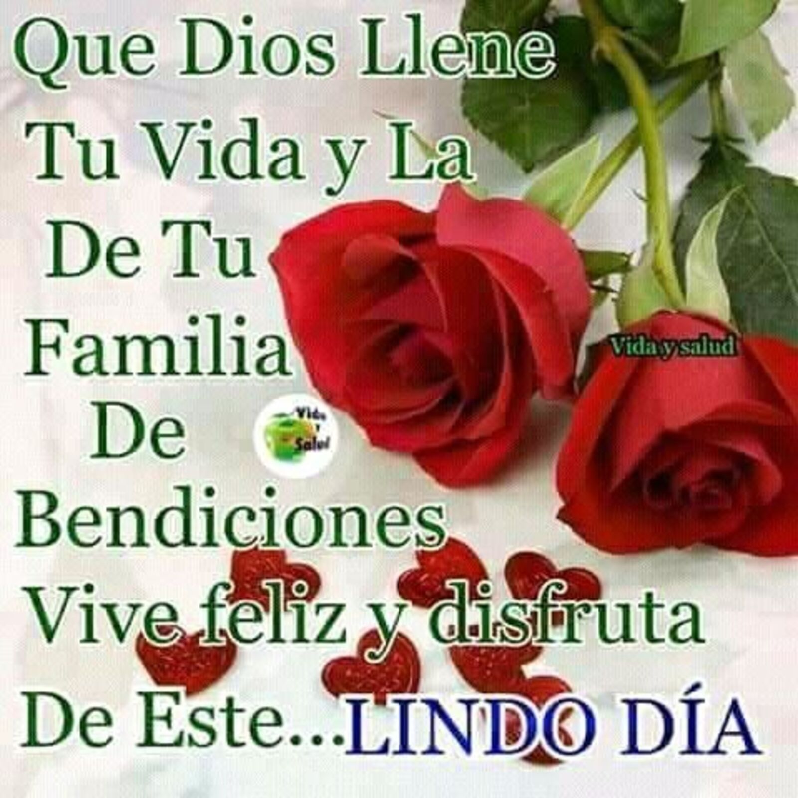 Que Dios llene tu vida y la de tu familia de bendiciones vive feliz y disfruta de este lindo día