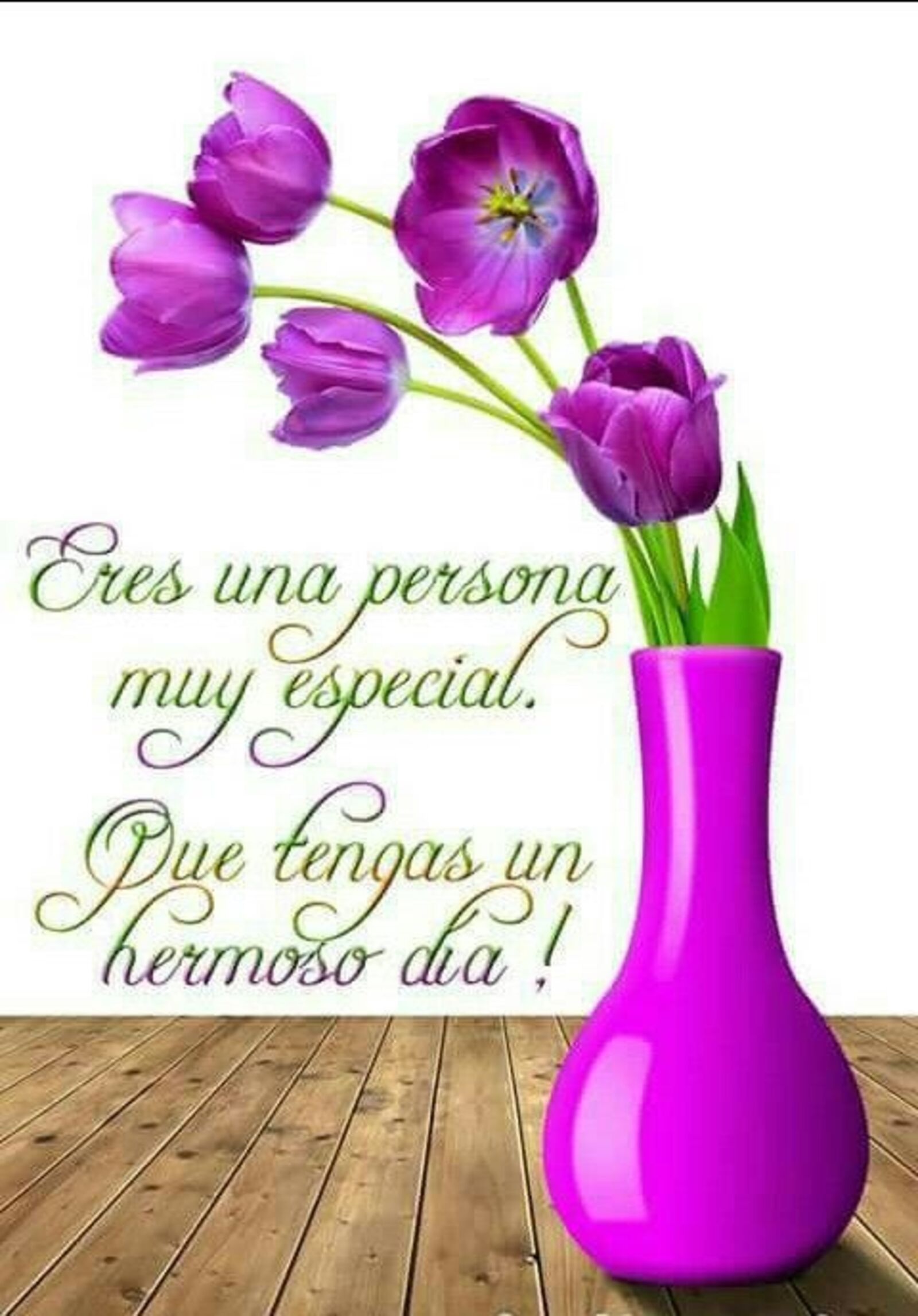 Eres una persona muy especial. Que tengas un hermoso día