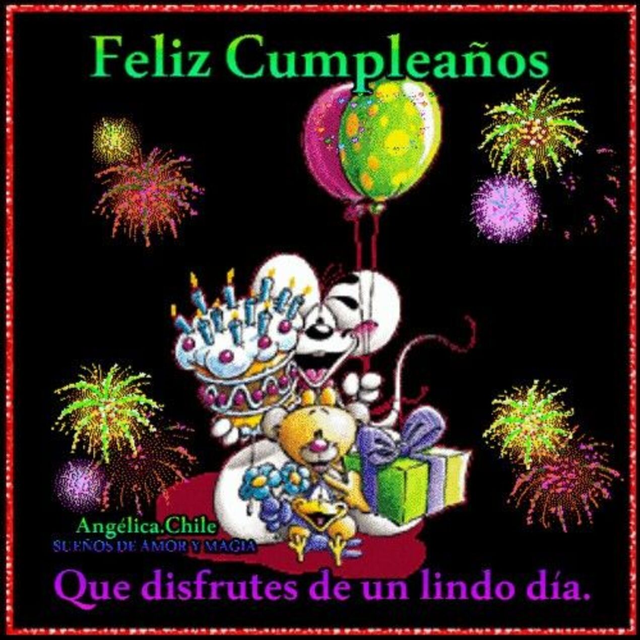 Feliz cumpleanos que disfrutes de un lindo dia