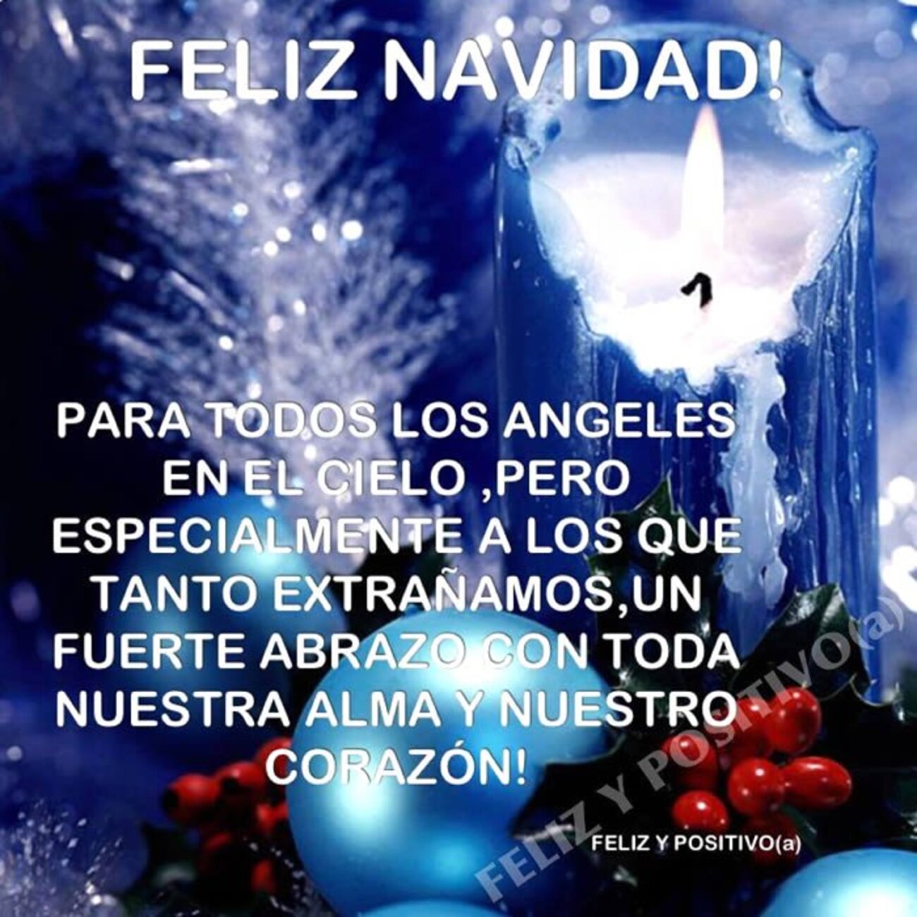 Feliz Navidad! Para todos los angeles en el cielo, pero especialmente a los que tanto extrañamos, un fuerte abrazo con toda nuestra alma y nuestro corazón!