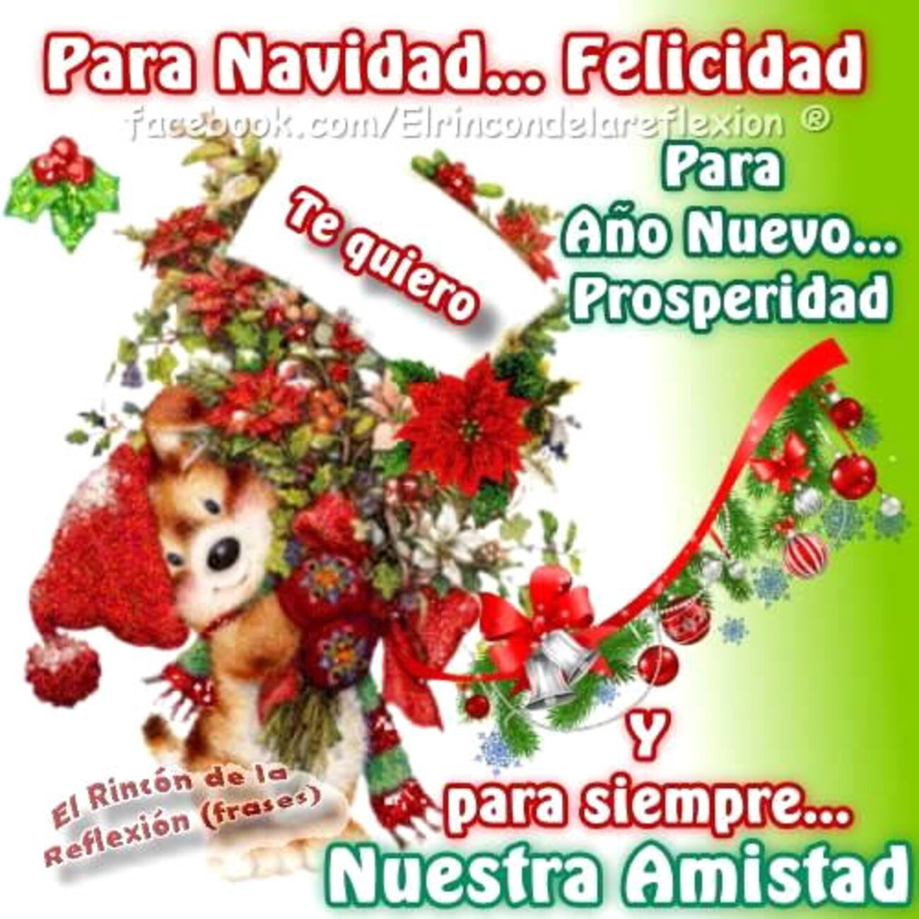 Para Navidad...Felicidad para año nuevo...prosperidad y para siempre nuestra amistad