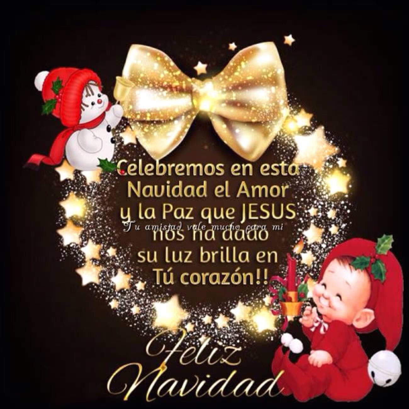 Celebramos en esta Navidad el amor y la paz que Jesús nos ha dado su luz brillaen tu corazón!! Feliz Navidad