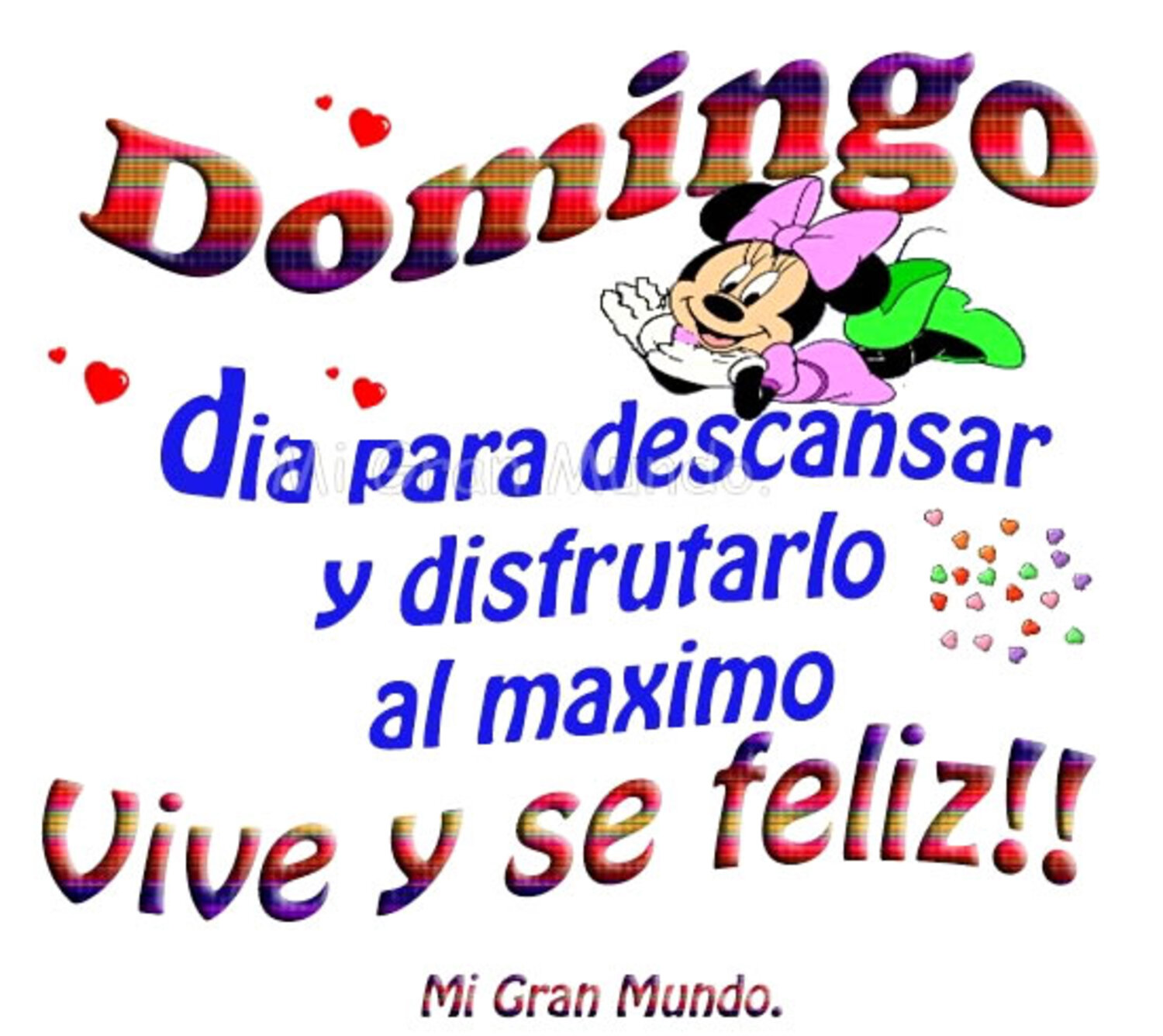 Domingo dia para descansar y disfrutarlo al maximo vive y se feliz!!