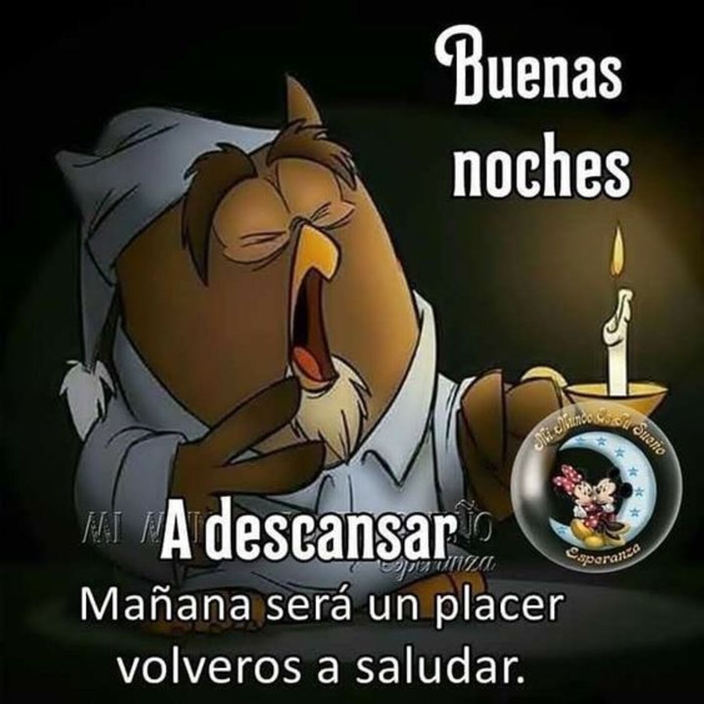 Buenas noches a descansar mañana sera un placer volveros a saludar