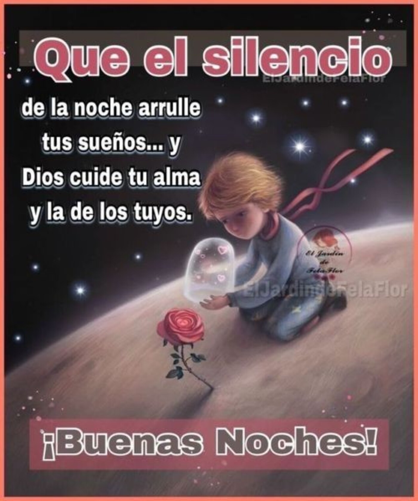 Que el silencio de la noche arrulle tus sueños...y Dios cuide tu alma y la de los tuyos. Buenas noches 