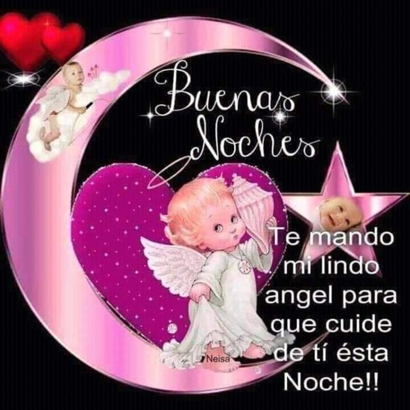 Buenas Noches te mando mi lindo ángel para que cuide de ti esta noche!!