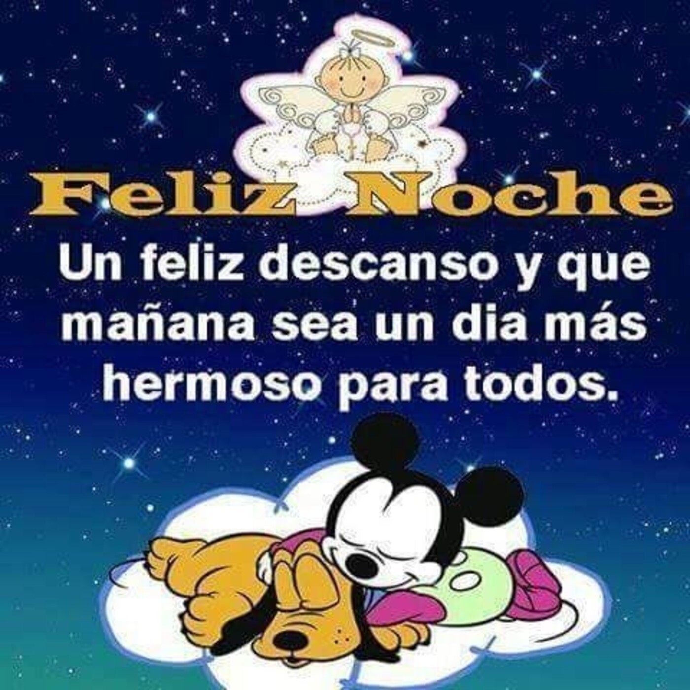 Feliz noche un feliz descanso y que mañana sea un día más hermoso para todos