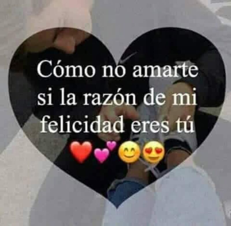 Como no amarte si la razón de mi felicidad eres tu.